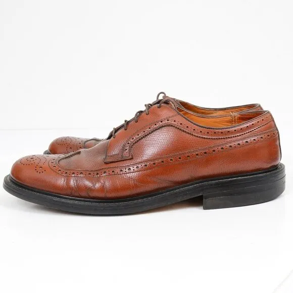 Stuart McGuire Wing-tip Brown Leather Oxford Men's Derby Shoes 11D