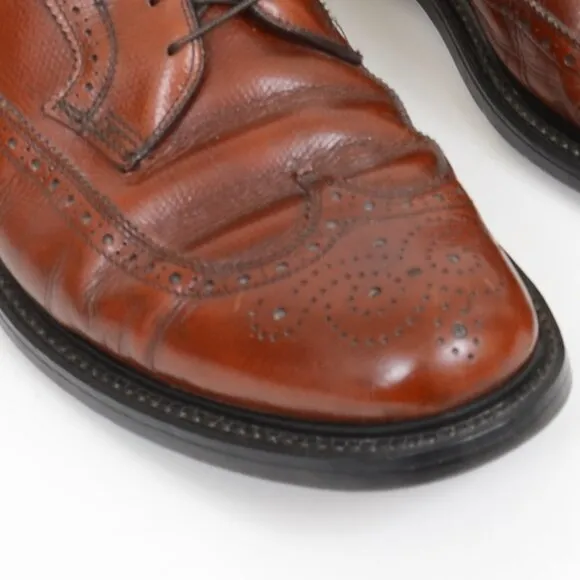 Stuart McGuire Wing-tip Brown Leather Oxford Men's Derby Shoes 11D