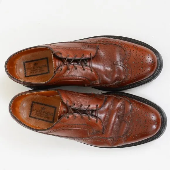Stuart McGuire Wing-tip Brown Leather Oxford Men's Derby Shoes 11D