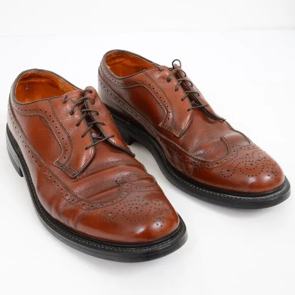 Stuart McGuire Wing-tip Brown Leather Oxford Men's Derby Shoes 11D