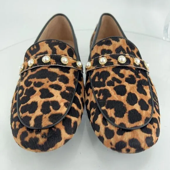 Stuart Weitzman Allpearls Faux Pearl Calf Hair Loafer Driving Shoes Women's 7.5