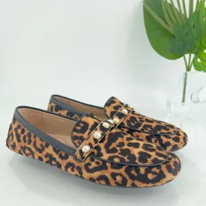 Stuart Weitzman Allpearls Faux Pearl Calf Hair Loafer Driving Shoes Women's 7.5