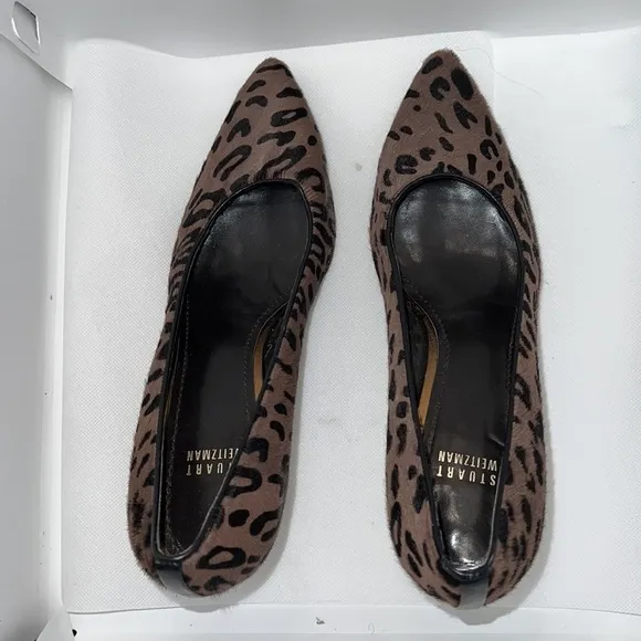 Stuart Weitzman animal Print leather pumps women’s shoes Sz 8.5 M