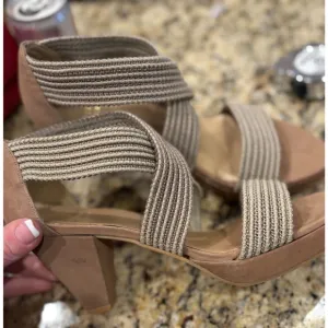 Stuart Weitzman Elastic Strap Sandal Heels Size 7