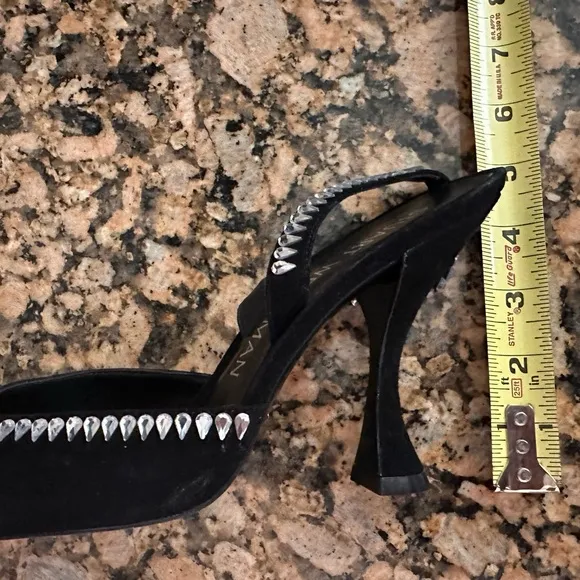 Stuart Weitzman Gemcut Xcurve 100 Slingback Pumps Women's 9.5B Black Pointed Toe