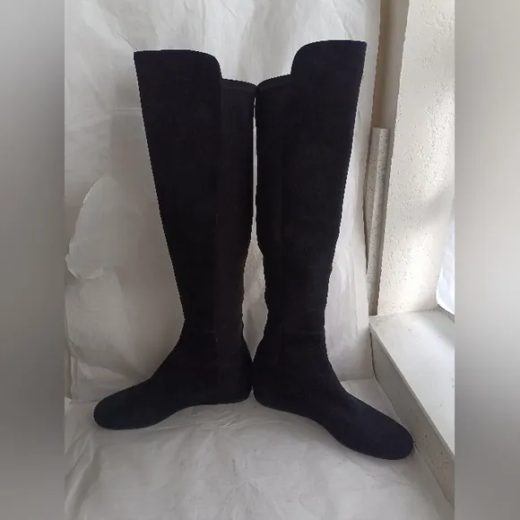 Stuart Weitzman MAINLINE  Over the Knee Boot Black suede women's  Size 8.5M