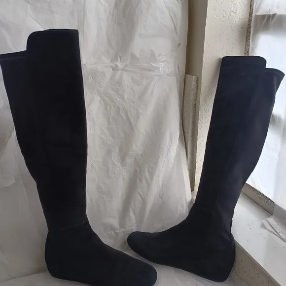 Stuart Weitzman MAINLINE  Over the Knee Boot Black suede women's  Size 8.5M
