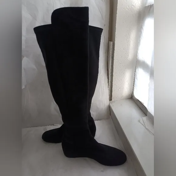 Stuart Weitzman MAINLINE  Over the Knee Boot Black suede women's  Size 8.5M