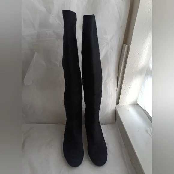 Stuart Weitzman MAINLINE  Over the Knee Boot Black suede women's  Size 8.5M