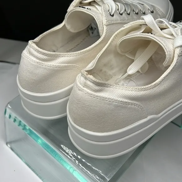 Stuart Weitzman Sz 38 White Canvas Tennis Shoes Sneakers