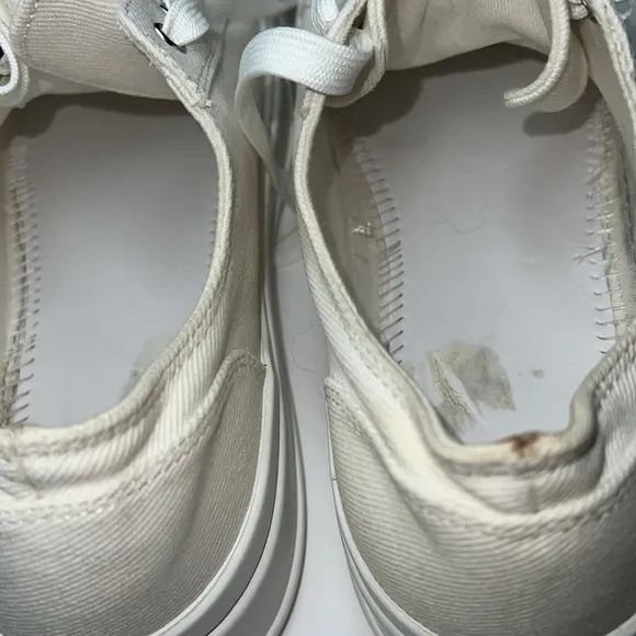 Stuart Weitzman Sz 38 White Canvas Tennis Shoes Sneakers