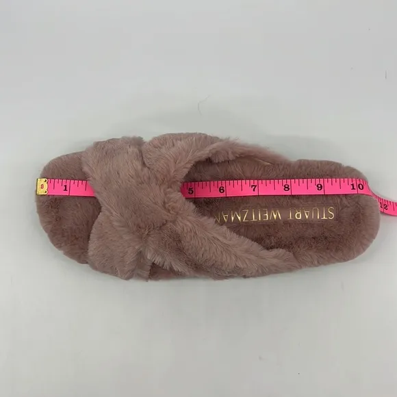 Stuart Weitzman Women's Roza Lift Faux Fur Slide Sandals Wisteria