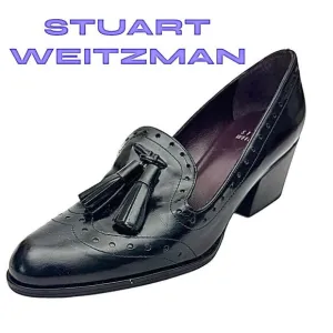 Stuart Weitzman Women’s Wing Tassel Loafer Size 5 M Made In Spain EUC