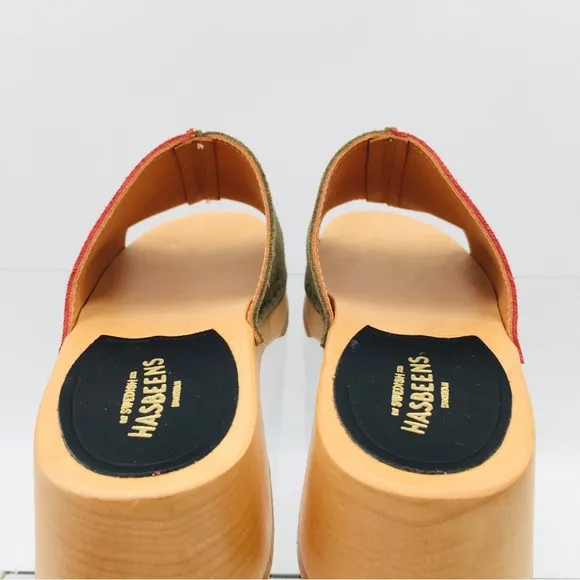 Swedish Hasbeens - Combo Clog - Rost / Olive Suede Leather Women’s Size US 6 M