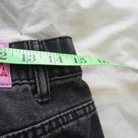 Sweet Stitch Black Wash Jeans Elastic Waist Barrel Fit Denim Pants Medium