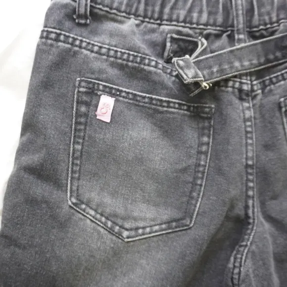 Sweet Stitch Black Wash Jeans Elastic Waist Barrel Fit Denim Pants Medium
