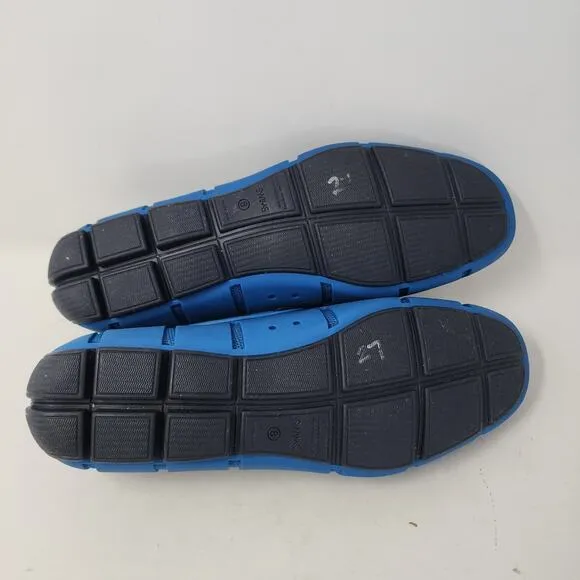 Swims Mens Deck Shoes Size 8 Blue Braided Lace Loafers Slip On Boat Shoes EUC
