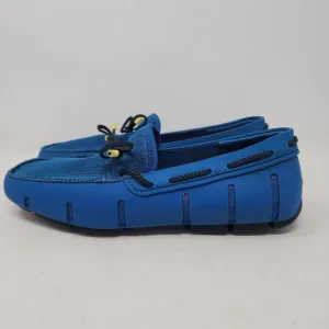 Swims Mens Deck Shoes Size 8 Blue Braided Lace Loafers Slip On Boat Shoes EUC