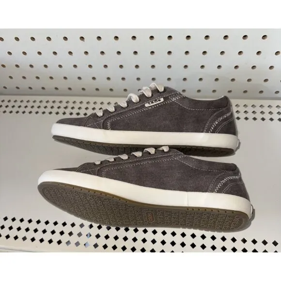 Taos Star Womens Washed Canvas Casual Lace Up Shoes Sneakers Size 8 Brown