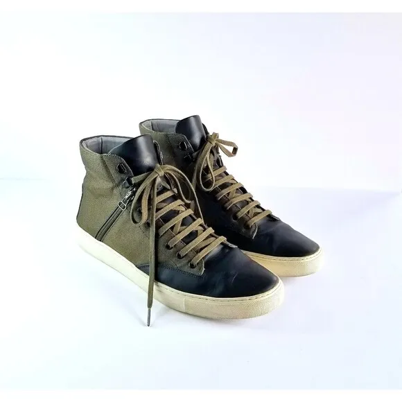 TCG Bomber Jacket Green Canvas Mid Top Zipper Lifestyle Sneakers Shoes Sz 44 11