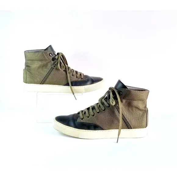 TCG Bomber Jacket Green Canvas Mid Top Zipper Lifestyle Sneakers Shoes Sz 44 11