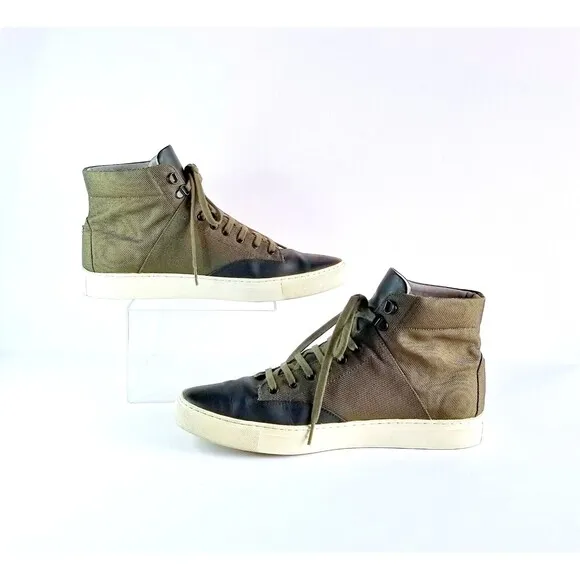 TCG Bomber Jacket Green Canvas Mid Top Zipper Lifestyle Sneakers Shoes Sz 44 11