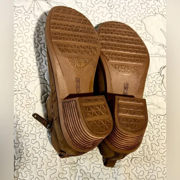 TEVA Anaya Side Zip Leather Ankle  Bootie in Brown 1120153 Women’s Sz 7