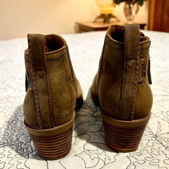 TEVA Anaya Side Zip Leather Ankle  Bootie in Brown 1120153 Women’s Sz 7