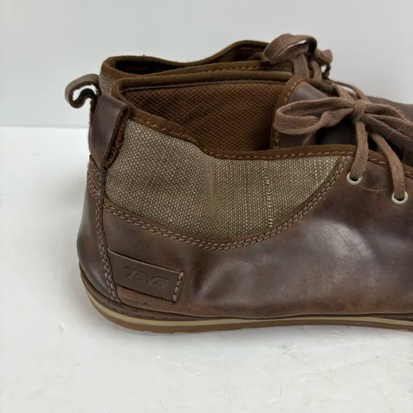 Teva Brown Lace-up Cedar Canyon Waxed Leather Shoes - Men's size 14