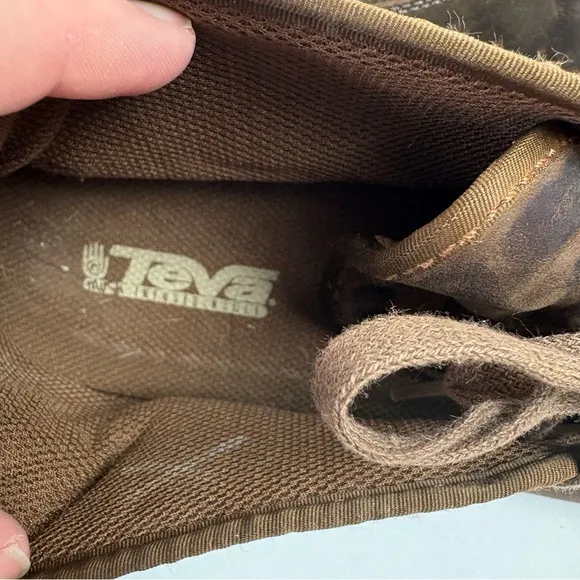 Teva Brown Lace-up Cedar Canyon Waxed Leather Shoes - Men's size 14