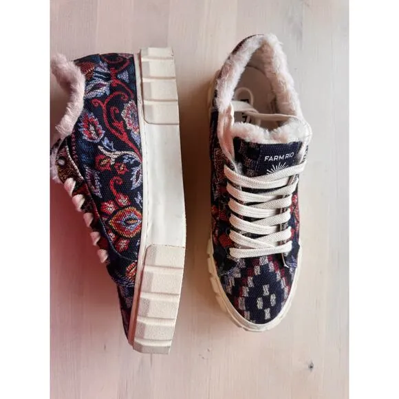 The Farm Rio Shoes Farm Rio Platform Sneakers Ainika Tapestry  size 8.5
