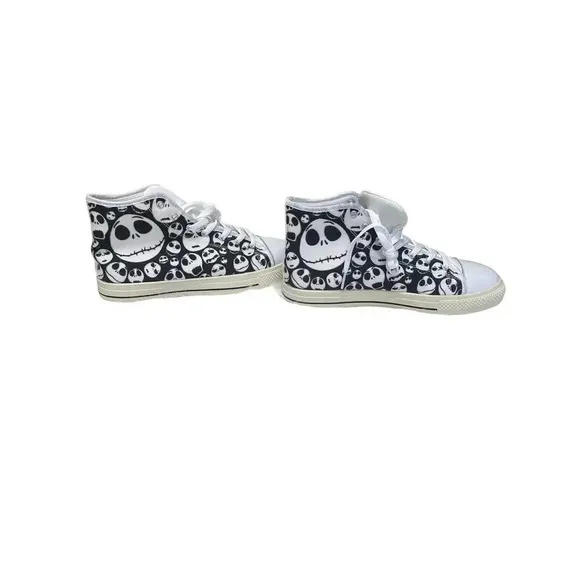 The Nightmare Before Christmas Canvas Shoes NWT Tim Burton Printed High Top S 10