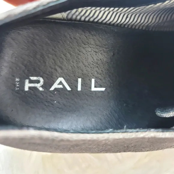 THE RAIL XANDER CHARCOAL GRAY CANVAS LACE UP ROUND TOE DERBY MEN'S SZ 44 EU 11US