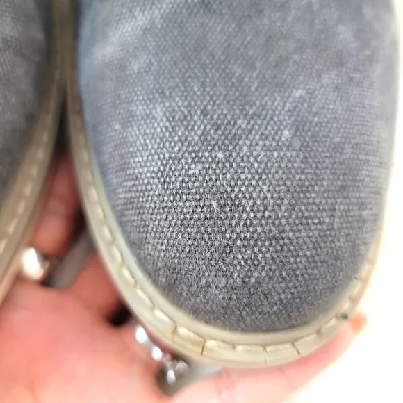 THE RAIL XANDER CHARCOAL GRAY CANVAS LACE UP ROUND TOE DERBY MEN'S SZ 44 EU 11US