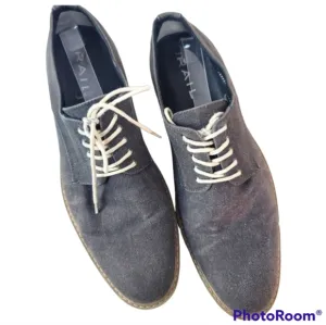 THE RAIL XANDER CHARCOAL GRAY CANVAS LACE UP ROUND TOE DERBY MEN'S SZ 44 EU 11US