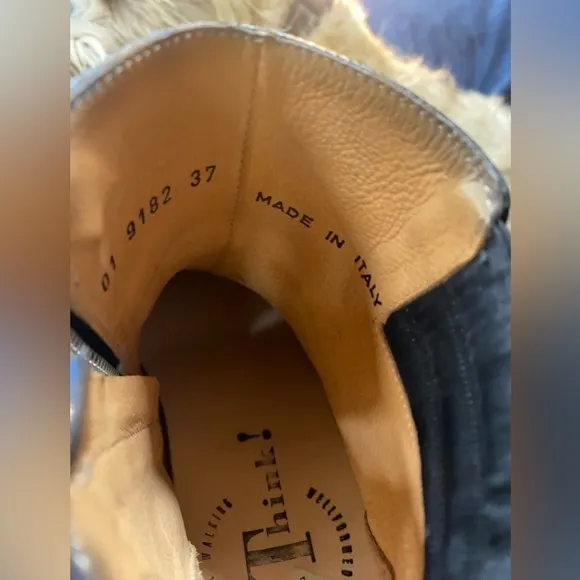 Think! Leather Cork insole side zipper VTG‎ booties defect size 37
