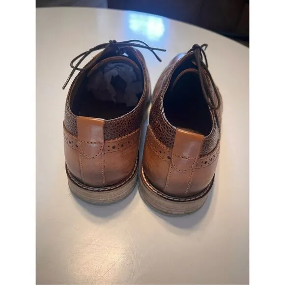 Thomas &amp; Vine Size 9 Two Tone Lace Up Loafers Brown Leather Dress Shoes Comfort