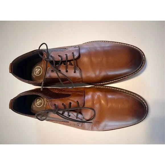Thomas &amp; Vine Size 9 Two Tone Lace Up Loafers Brown Leather Dress Shoes Comfort
