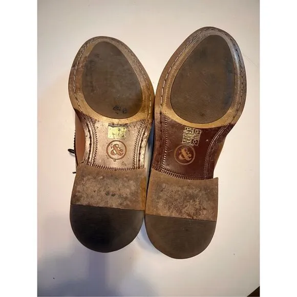 Thomas &amp; Vine Size 9 Two Tone Lace Up Loafers Brown Leather Dress Shoes Comfort