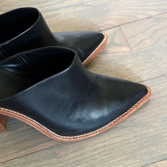 TIBI x Revolve Elegant Black Leather Mules