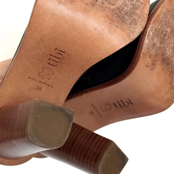 TIBI x Revolve Elegant Black Leather Mules