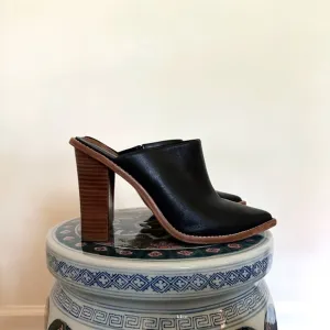 TIBI x Revolve Elegant Black Leather Mules
