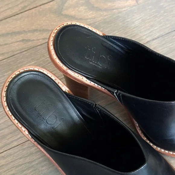 TIBI x Revolve Elegant Black Leather Mules