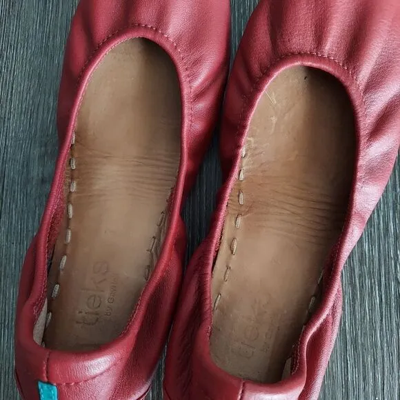 Tieks Cardinal Red Leather Ballet Ballerina Flats Shoes