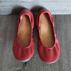 Tieks Cardinal Red Leather Ballet Ballerina Flats Shoes