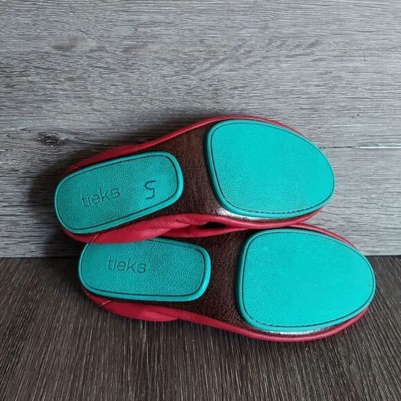 Tieks Cardinal Red Leather Ballet Ballerina Flats Shoes