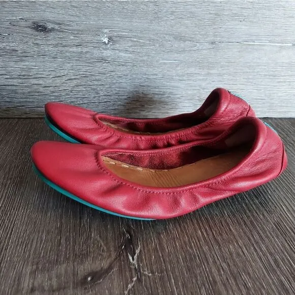 Tieks Cardinal Red Leather Ballet Ballerina Flats Shoes