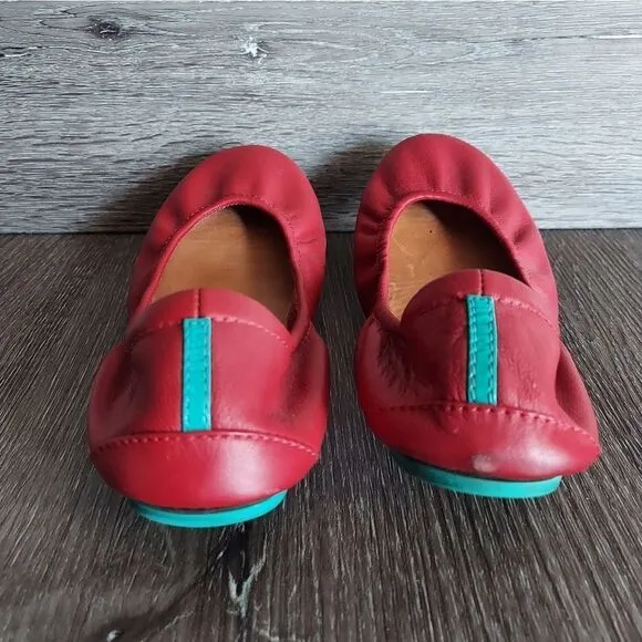 Tieks Cardinal Red Leather Ballet Ballerina Flats Shoes