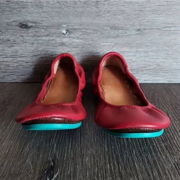 Tieks Cardinal Red Leather Ballet Ballerina Flats Shoes