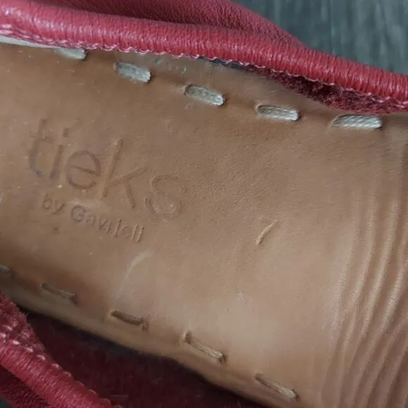 Tieks Cardinal Red Leather Ballet Ballerina Flats Shoes